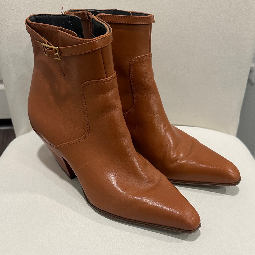 Franco Sarto Tan Leather Ankle Boots